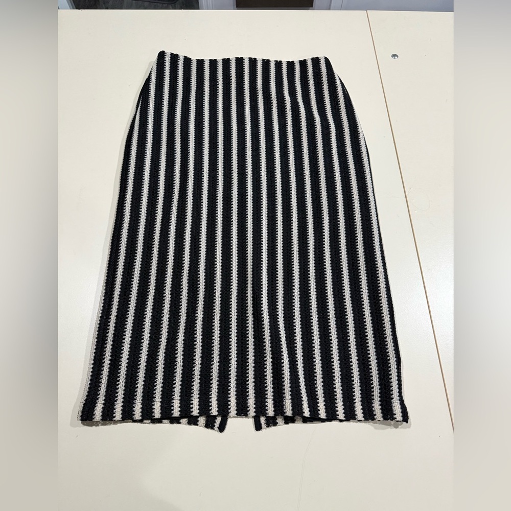 Loft striped crochet skirt